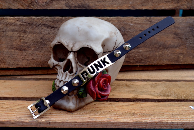 Punk Studded Leather Conical Wristband